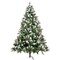 7.5ft Flocked Pine Needle Christmas Tree with Cones Red Berries and Foldable Stand